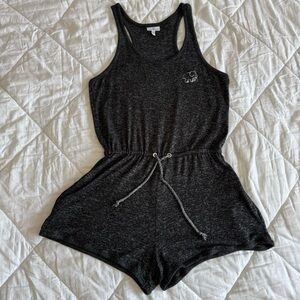 Black Ivory Ella Sleeveless Romper with Drawstring